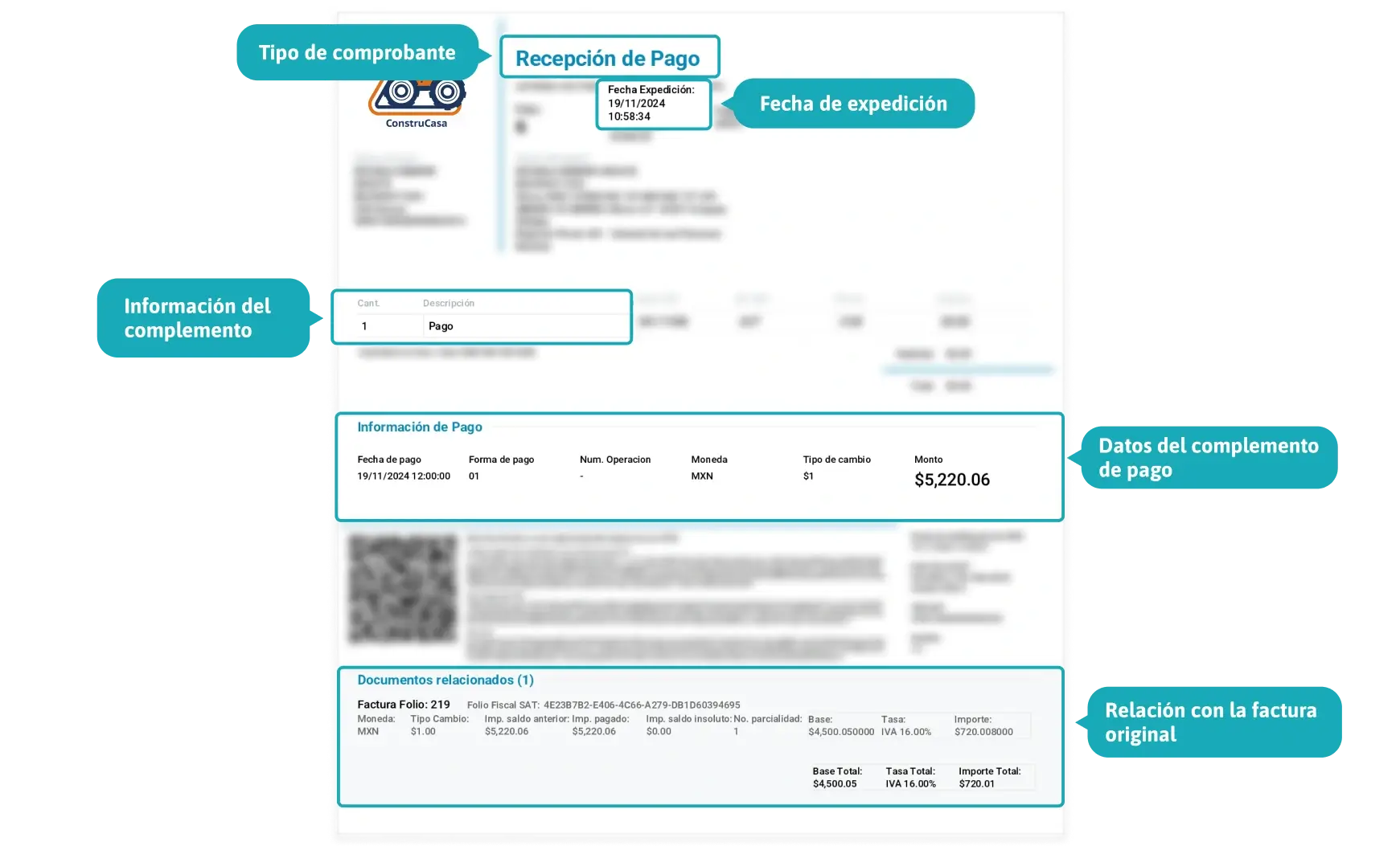 complemento de pago ejemplo