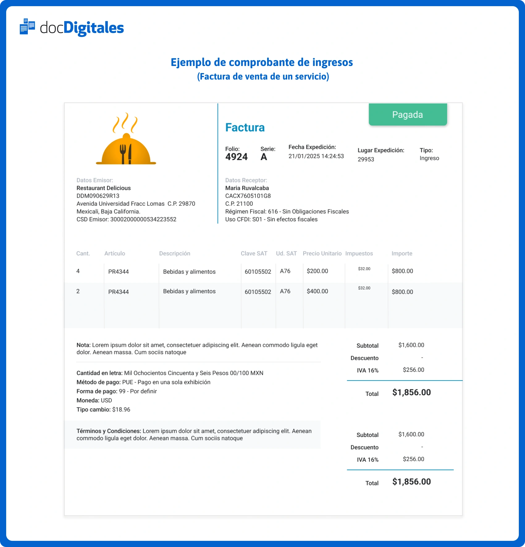 comprobante de ingresos ejemplo